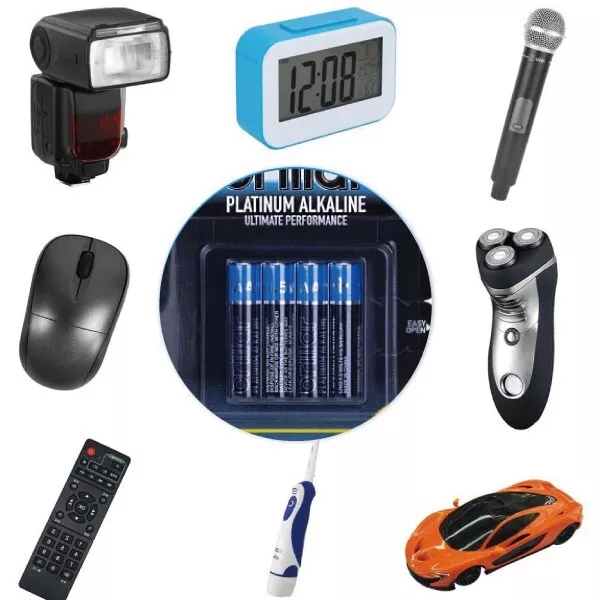 Batteries: 1 Pack of 4 AAA Platinum Alakaline Batteries Long Lasting Power Home