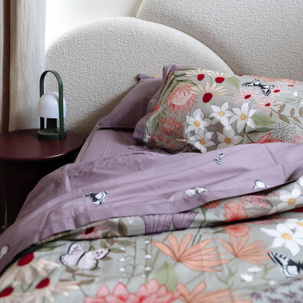 100% Cloud Cotton Duvet Quilt Cover Set w/ 2 Pillow Cases in Serena - Queen