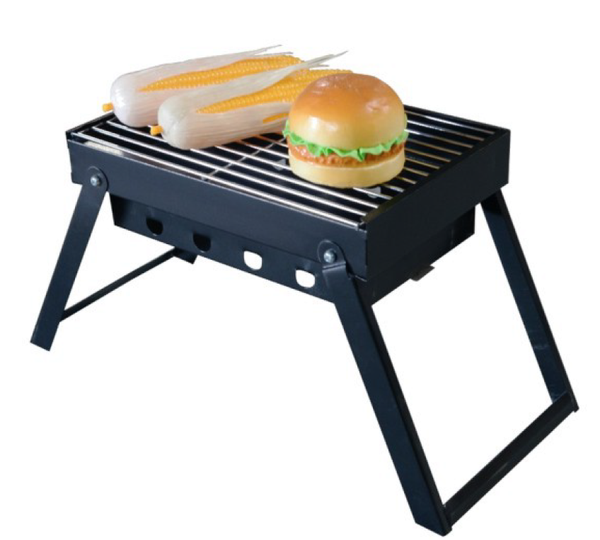 BBQs & Accessories: Premium Portable Charcoal Folding BBQ Grill Barbecue Foldable Travel - Black/Silver