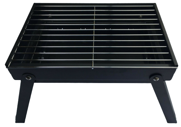 BBQs & Accessories: Premium Portable Charcoal Folding BBQ Grill Barbecue Foldable Travel - Black/Silver