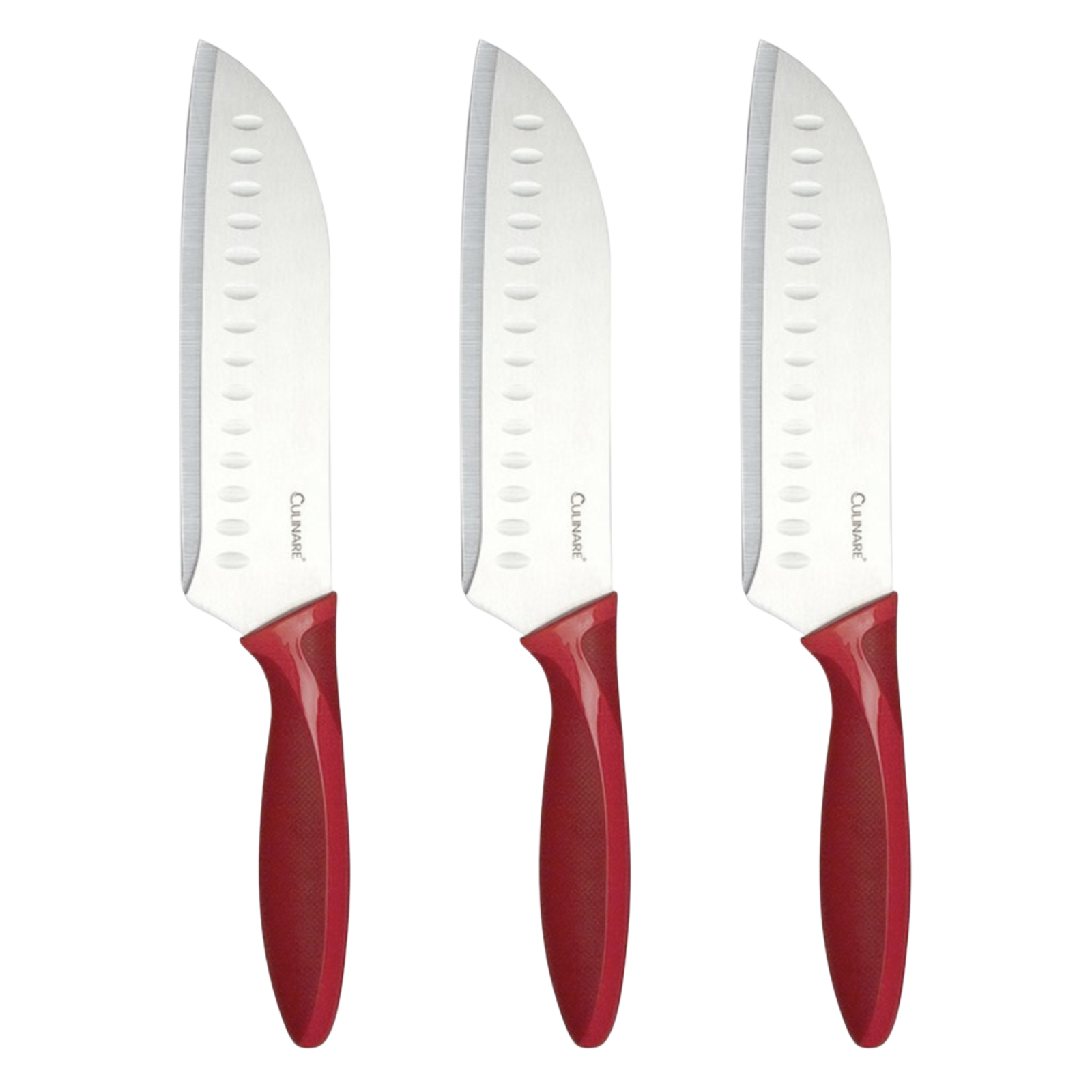 Kitchen Knives: 3pc Set 17.5cm Culinare Santoku Knife Chef Cutlery Stainless Steel Kitchen Cutting