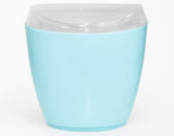 Foldable Bins: 4x Oval Swing Top Waste Rubbish Bin Acrylic Lightweight Compact Bathroom Office in Blue