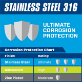 Building Materials: Pinnacle Hardware 316 Stainless Steel Marine Grade Hook/Eye Turnbuckle Black Balustrading Kit