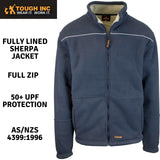 Men's Coats & Jackets: Mens Full Zip Sherpa Polar Fleece Jumper Lined Warm Winter Jacket Pullover  - XXL