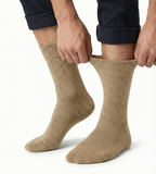 1x Pair COTTON Rich LOOSE TOP SOCKS Circulation Diabetic Comfort in Beige - 6-11