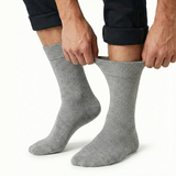 1x Pair COTTON Rich LOOSE TOP SOCKS Circulation Diabetic Comfort in Grey - 6-11