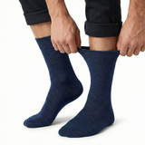 1x Pair COTTON Rich LOOSE TOP SOCKS Circulation Diabetic Comfort in Navy - 11-14