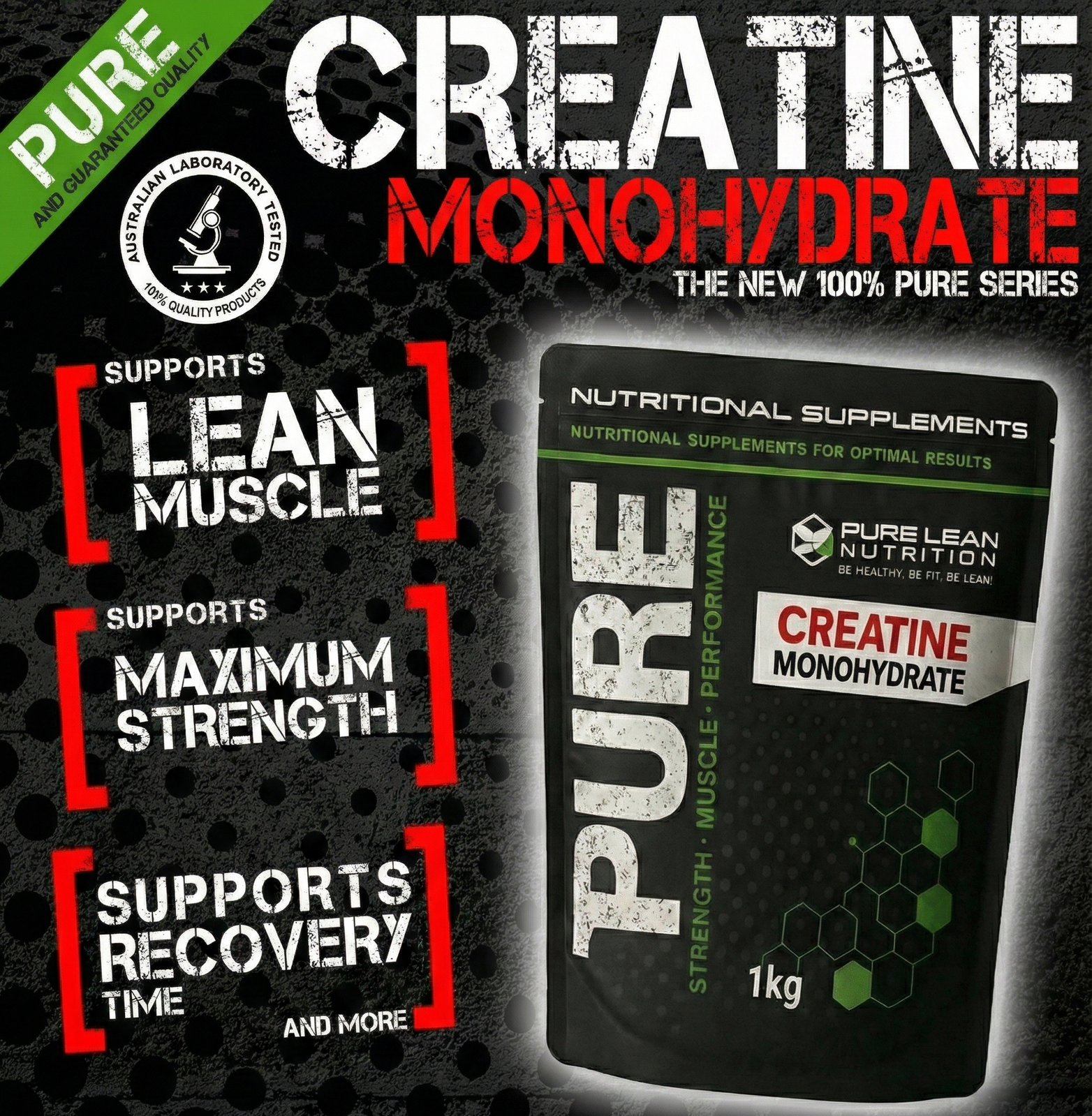 1KG Creatine Monohydrate Powder HPLC Tested Gym Workout Enhancer Supplement