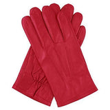 Men's Accessories: Dents Mens Genuine Full Grain Leather Gloves 3 Point Stitch Fleece Lined Warm Winter in Red - X-Large