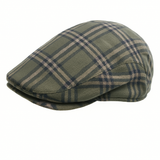 Men's Hats & Caps: DENTS Quilted Flat Ivy Cap Hat Driving Newsboy Elastic Back Cabbie - Grey Check - 55cm