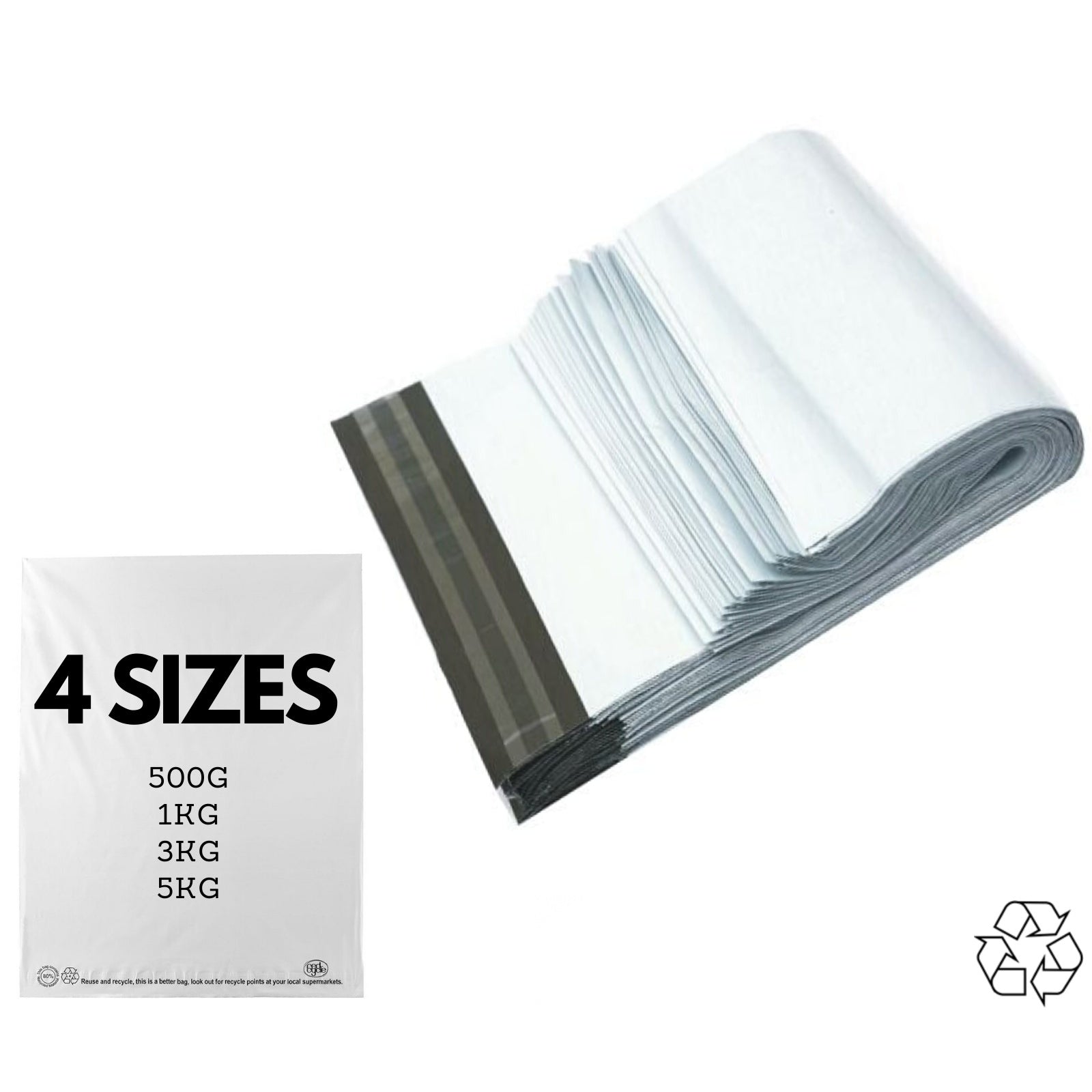 Postage Satchels & Boxes: Enviro Recycled Courier Satchels Poly Mailer Bag Accredited Self Sealing Shipping - 5kg (510x435x50mm) - 250pcs