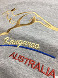Adult Australian Kangaroo T Shirt Australia Day 100% Cotton Souvenir Tee Top - Grey - M