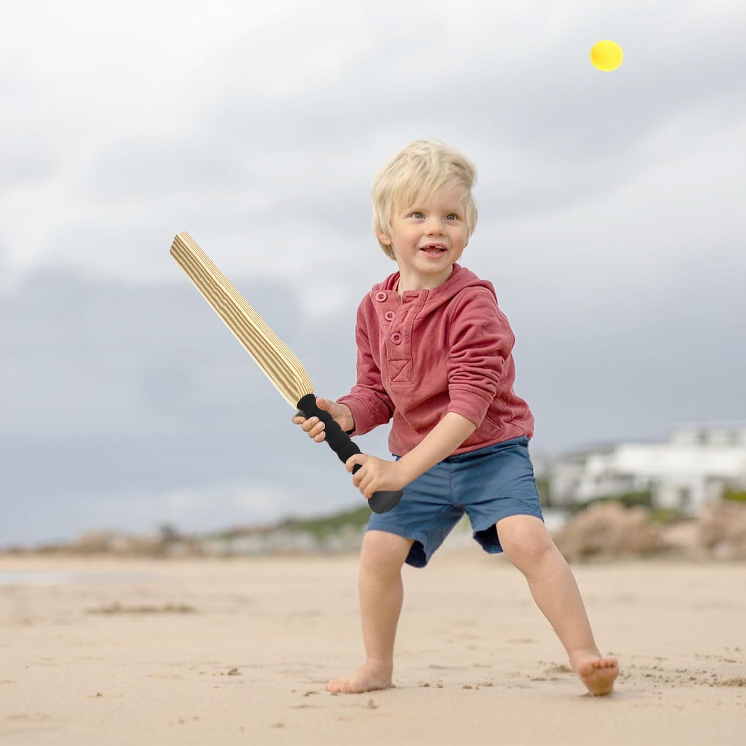 Netball & Netball Accessories: Kids Soft Foam Sturdy Cricket Bat & Ball Set 58cm Backyard Beach Sports Toy Kit