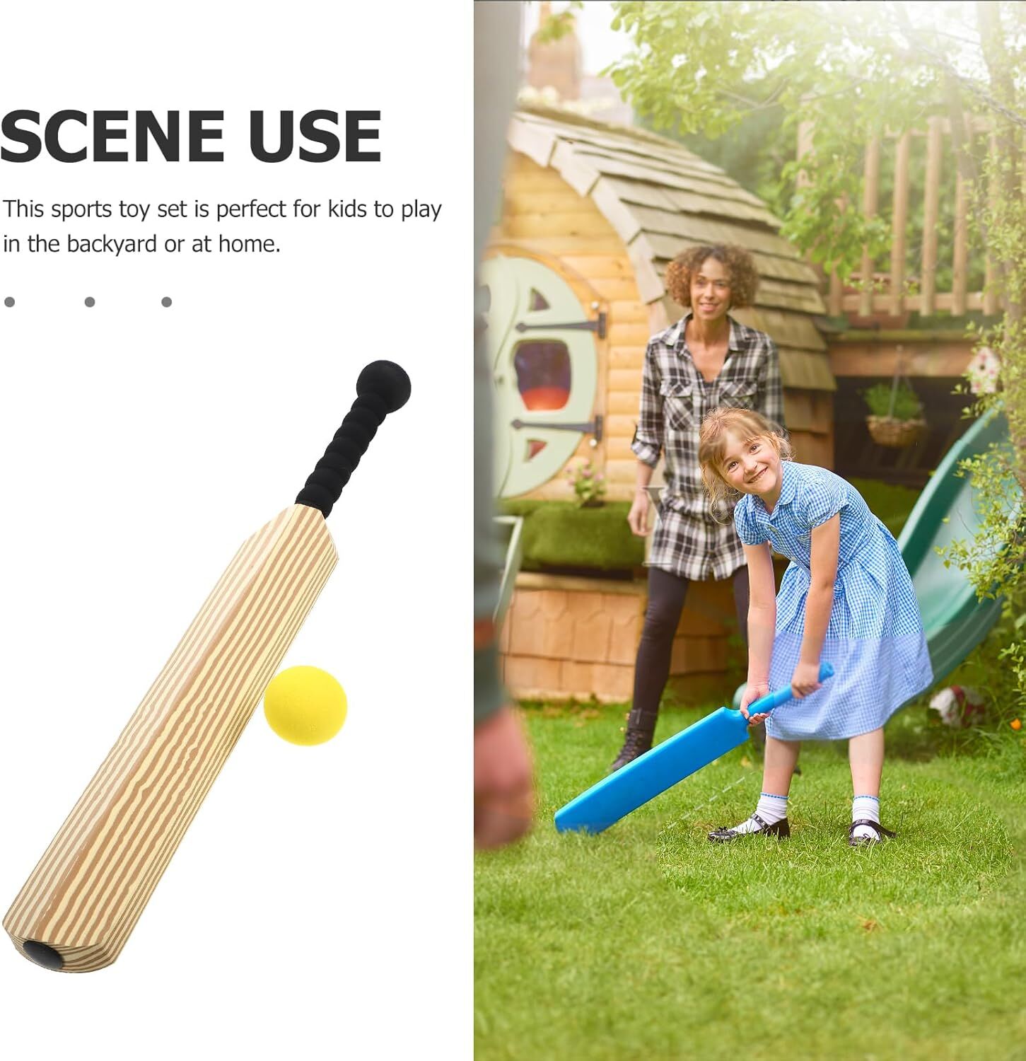 Netball & Netball Accessories: Kids Soft Foam Sturdy Cricket Bat & Ball Set 58cm Backyard Beach Sports Toy Kit