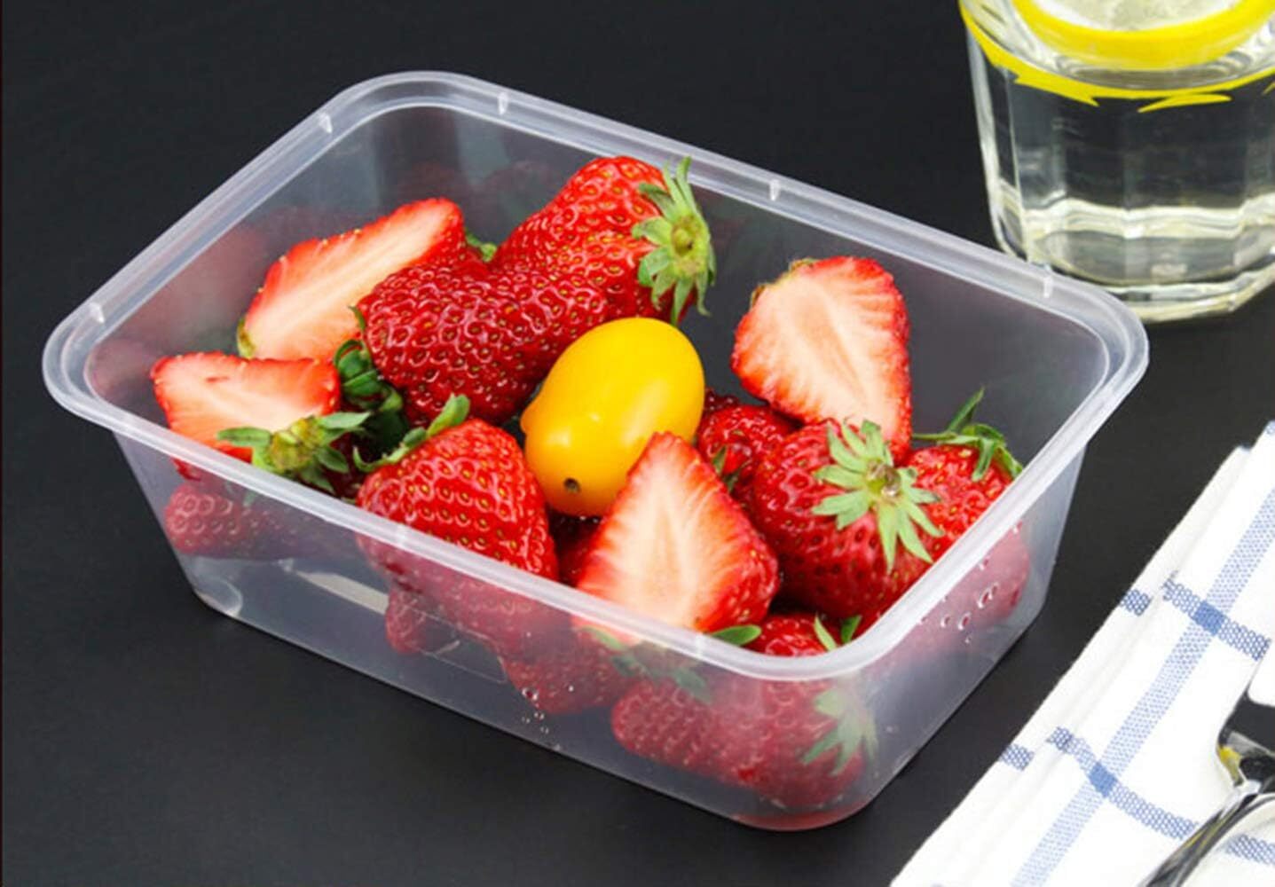 Storage Boxes: 500pcs 350ml Reusable Food Containers Plastic Meal Prep Storage w/Lids - BPA Free (145*100*40mm)