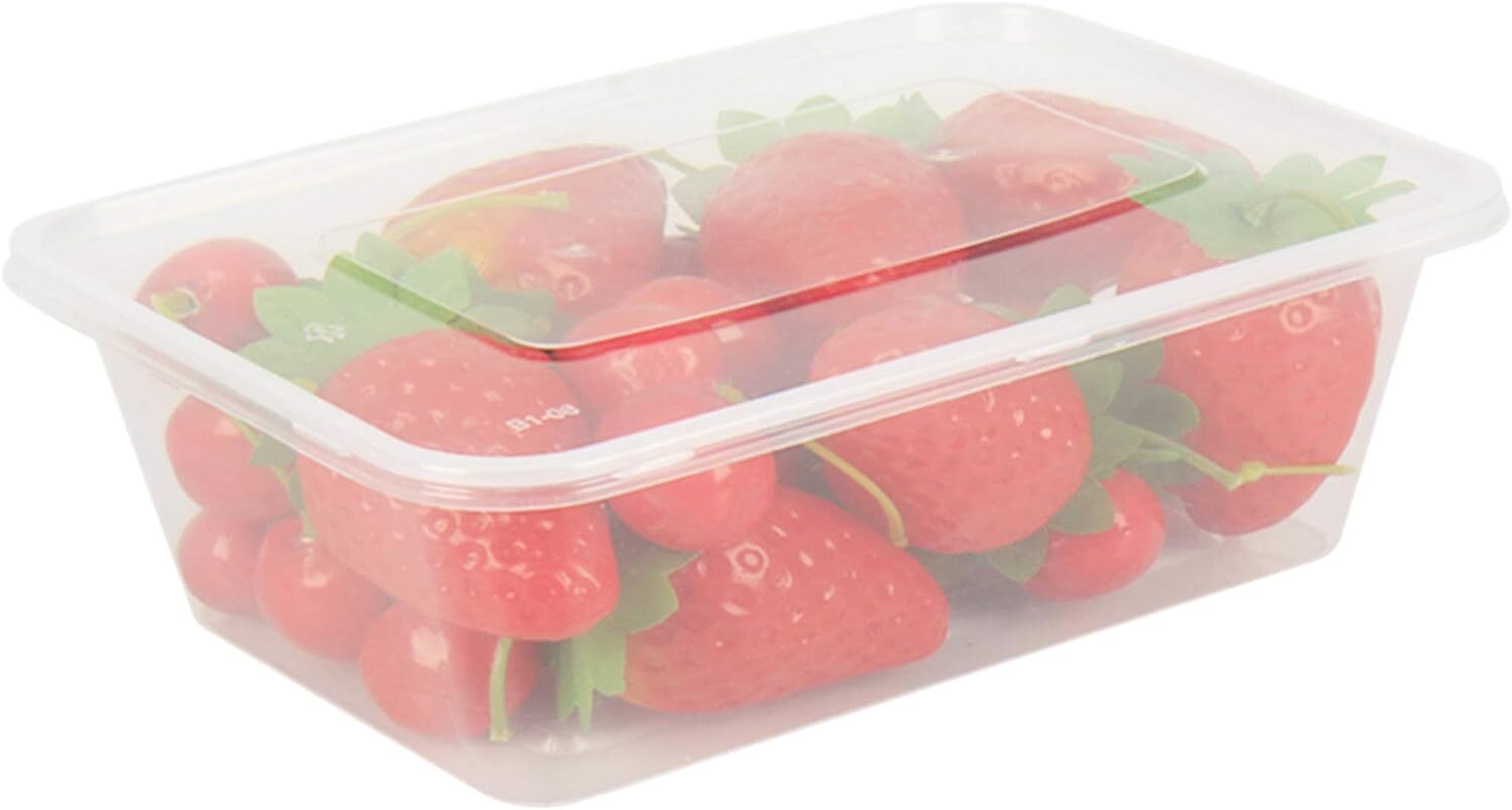 Storage Boxes: 500pcs 350ml Reusable Food Containers Plastic Meal Prep Storage w/Lids - BPA Free (145*100*40mm)