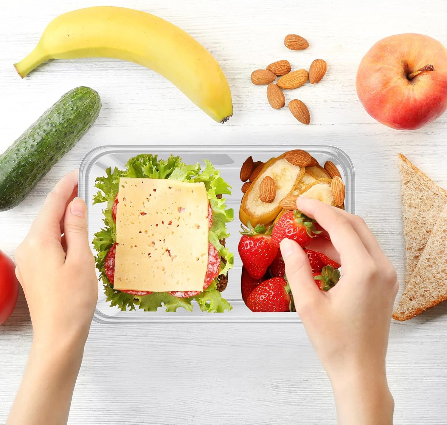 Storage Boxes: 500pcs 350ml Reusable Food Containers Plastic Meal Prep Storage w/Lids - BPA Free (145*100*40mm)