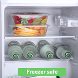 96pcs 2000ml Reusable Food Containers Plastic Meal Prep Storage w/ Lids - BPA Free (246*157*67mm)