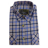 Mens FLANNELETTE SHIRT Check 100% COTTON Flannel Vintage Long Sleeve - 48 (Full Placket) - S