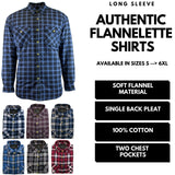 Men's Shirts: Mens Flannelette Shirt 100% Cotton Check Authentic Flannel Long Sleeve Vintage - Burgundy - S