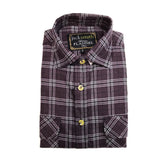 Men's Shirts: Mens Flannelette Shirt 100% Cotton Check Authentic Flannel Long Sleeve Vintage - Burgundy - S