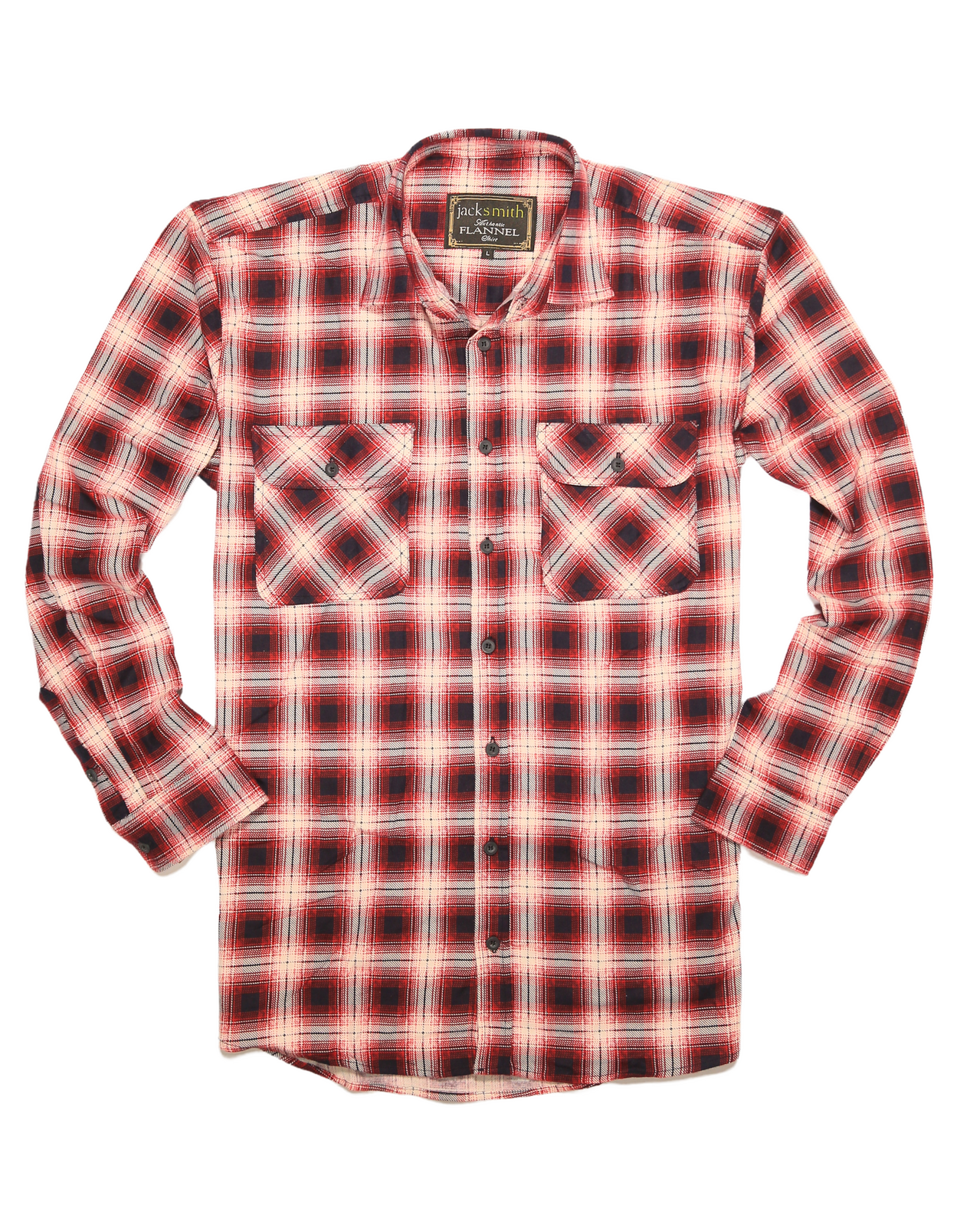 Mens 100% Cotton Flannelette Shirt Long Sleeve Check Authentic Flannel - Red/Navy - 6XL