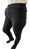 Ladies Fur Lined Thermal Leggings Womens Warm Winter Pants Stretch Skinny Leg - S/M