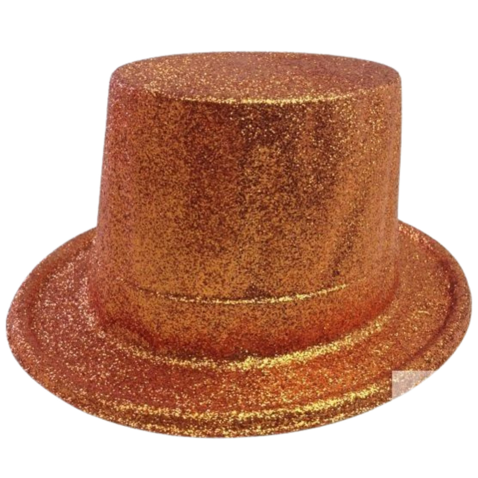 Glitter Top Hat Adult Costume Fancy Dress Party Plastic Tall Hat - Orange