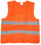 Hi Vis Safety VEST Reflective Tape Workwear Orange ONE SIZE Night & Day Use