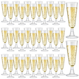 144x 210ml Premium Plastic Wine/Champagne Glasses Flutes Bulk - Clear