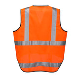 Work Safety Protective Equipment: HUSKI Hi Vis Patrol Vest 3M Reflective Tape Safety Workwear High Visibility - Orange - XL
