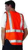 Work Safety Protective Equipment: HUSKI Hi Vis Patrol Vest 3M Reflective Tape Safety Workwear High Visibility - Orange - XL