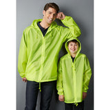 3x Youth Spray Jacket Outdoor Casual Hike Rain Sport Waterproof - Fluoro Lime