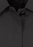 Womens Winter Button Long Trench Coat Jacket Parka Overcoat - Black - XXX-Large