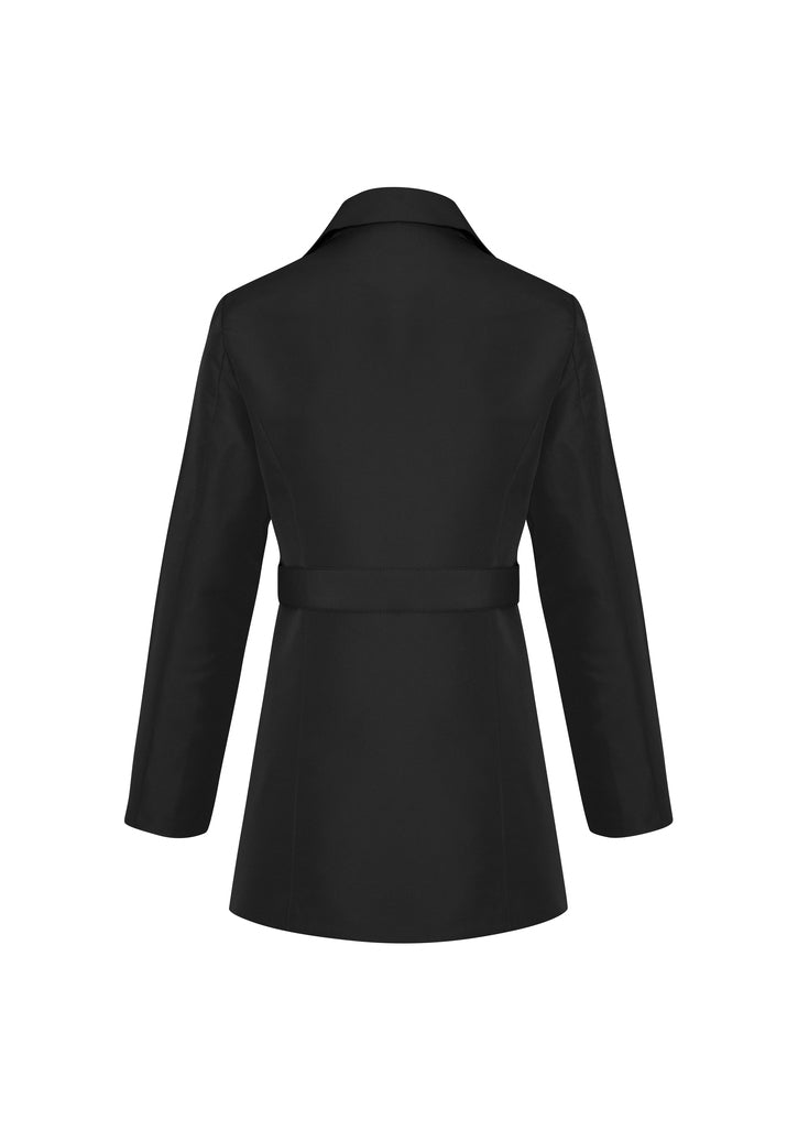 Womens Winter Button Long Trench Coat Jacket Parka Overcoat - Black - X-Large