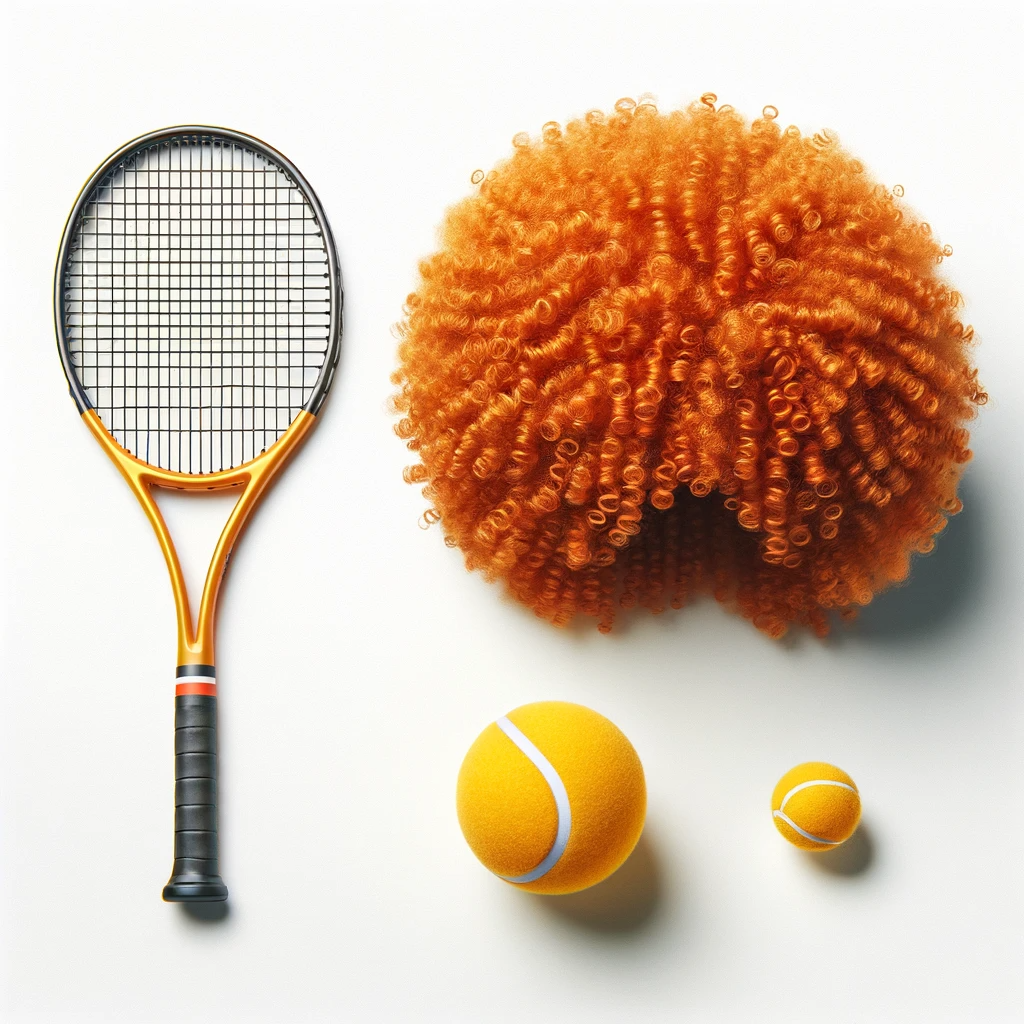Costumes & Accessories: Jannik Sinner Inspired Wig Curly Afro Party Costume Tennis Dress Up - Orange