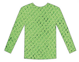 Womens Fishnet Mesh Top Long Sleeve Sheer See Through Costume - Fluro Green