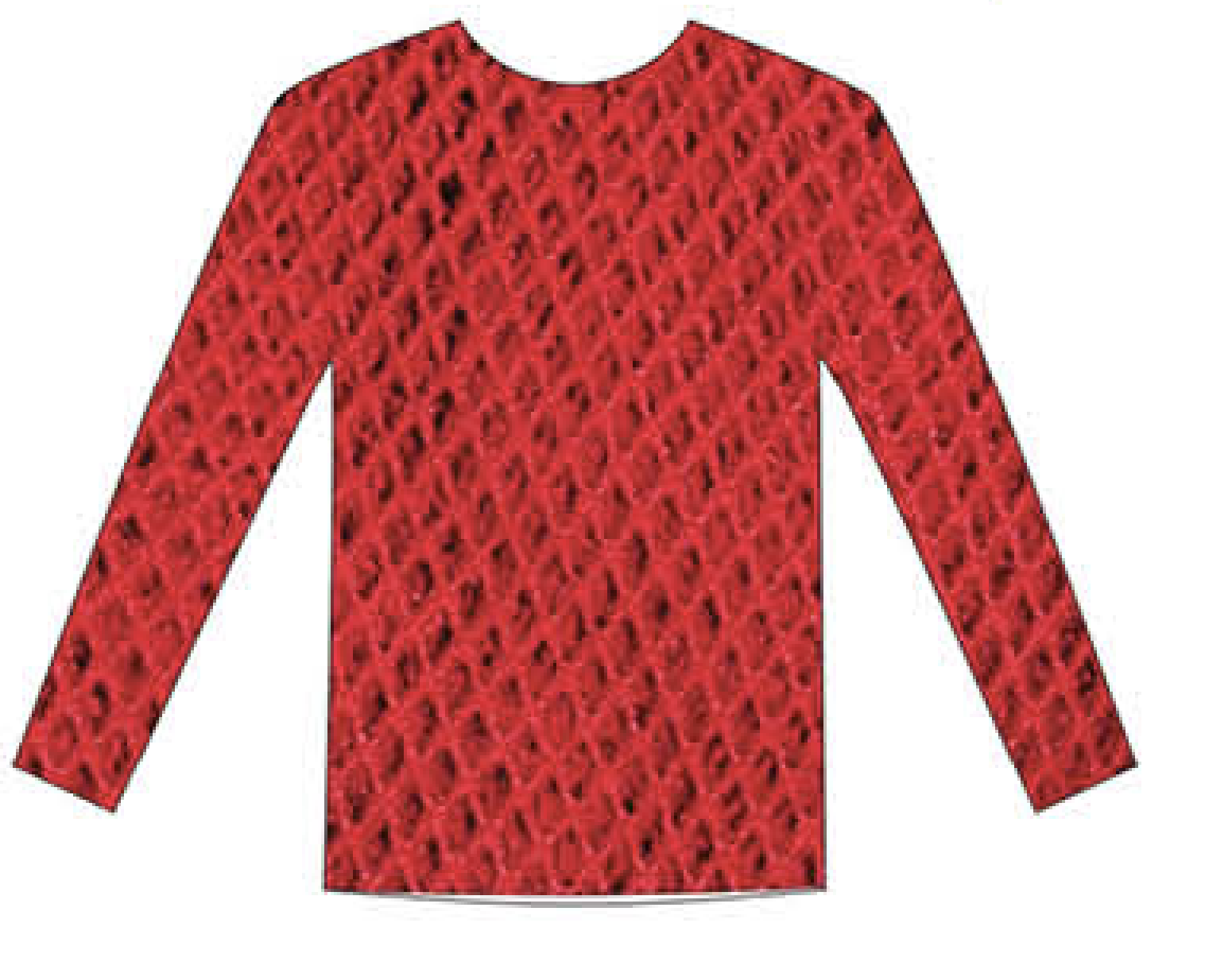 Womens Fishnet Mesh Top Long Sleeve Sheer See Through Party Costume - Red