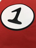 Adult Cat In The Hat Thing 1 Dr Seuss Red Top Party Costume Book Week  - S