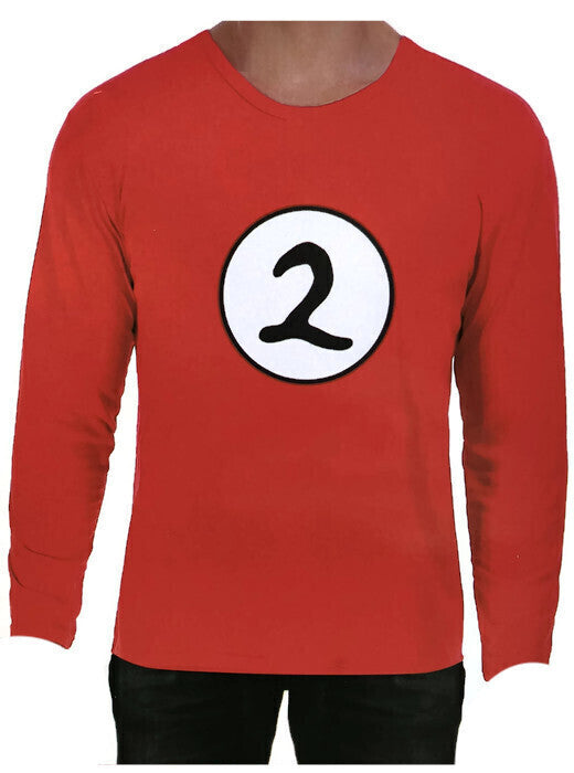 Adult Cat In The Hat Thing 2 Long Sleeve Red Top Costume Book Week - M