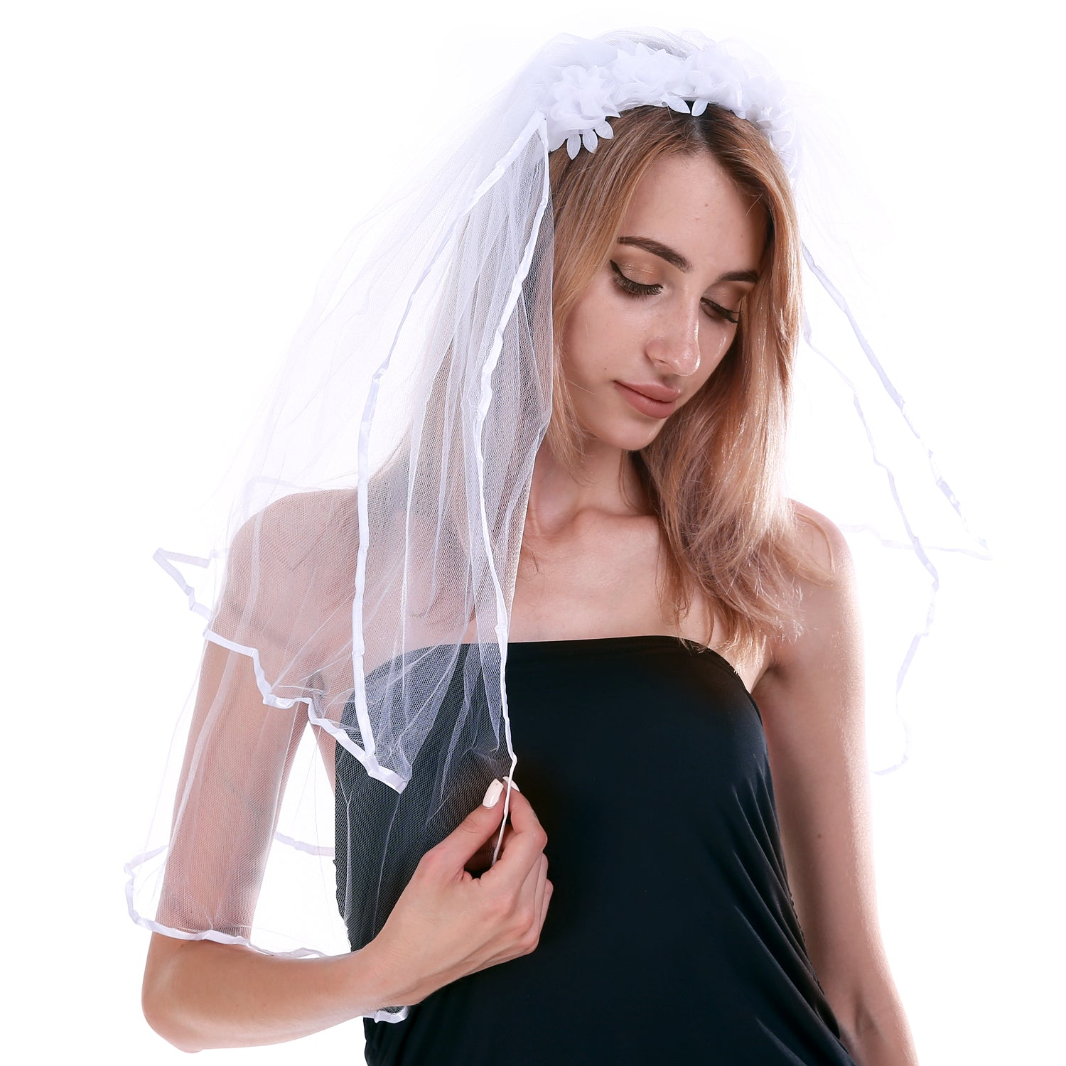 Costumes & Accessories: 3x BRIDE TO BE VEIL HEADBAND White Hens Party Flowers Bridal Shower Bachelorette