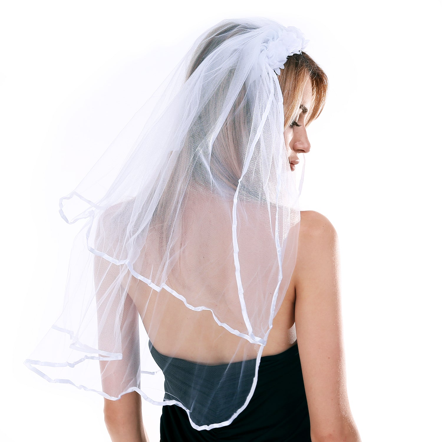 Costumes & Accessories: 3x BRIDE TO BE VEIL HEADBAND White Hens Party Flowers Bridal Shower Bachelorette
