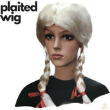 Costumes & Accessories: PLAITED WIG Braided Costume Party Hair Schoolgirl Dress Up School - Blonde