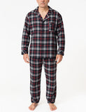 Mens Plus Size Flannelette Pyjamas 100% Cotton PJs Set Top Pants in Red Check - XL