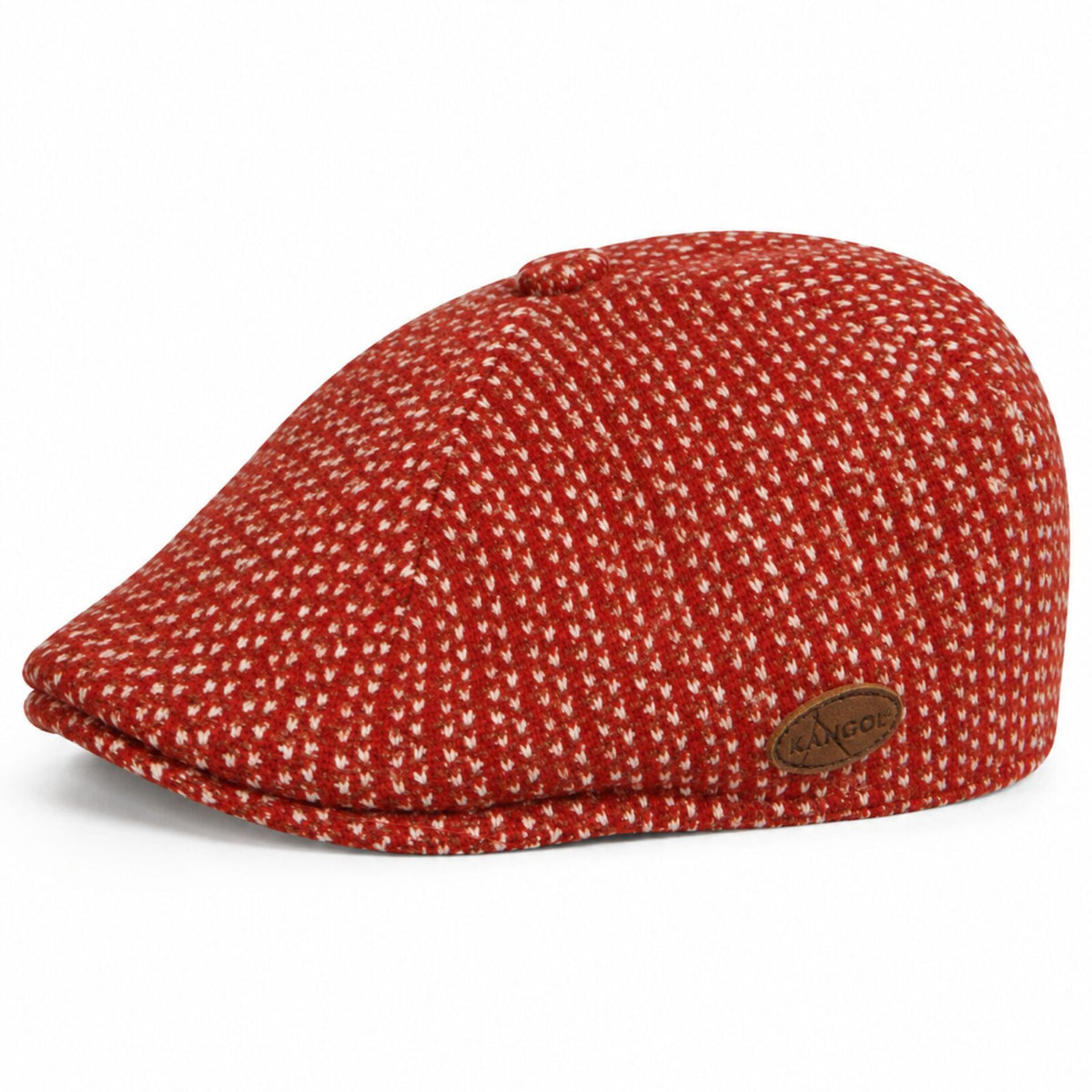 Houndstooth 507 Ivy Flat Cap Wool Blend Mens Womens Winter Hat - Claret Red