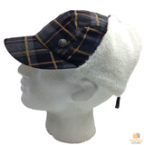 Plaid Supre Trapper Ushanka Hat Sherpa Lined Winter Ear Flap Cap - Grey/Black - S/M