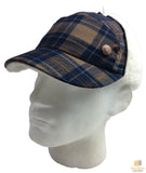 Plaid Supre Trapper Ushanka Hat Sherpa Lined Winter Ear Flap Cap - Navy/Khaki - L/XL