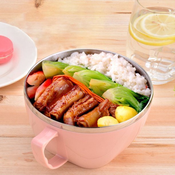 Cutlery: 900ml Stainless Steel Instant Noodle Solid Bowl Korean Mi Goreng w Lid & Handle