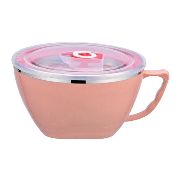 Cutlery: 900ml Stainless Steel Instant Noodle Solid Bowl Korean Mi Goreng w Lid & Handle