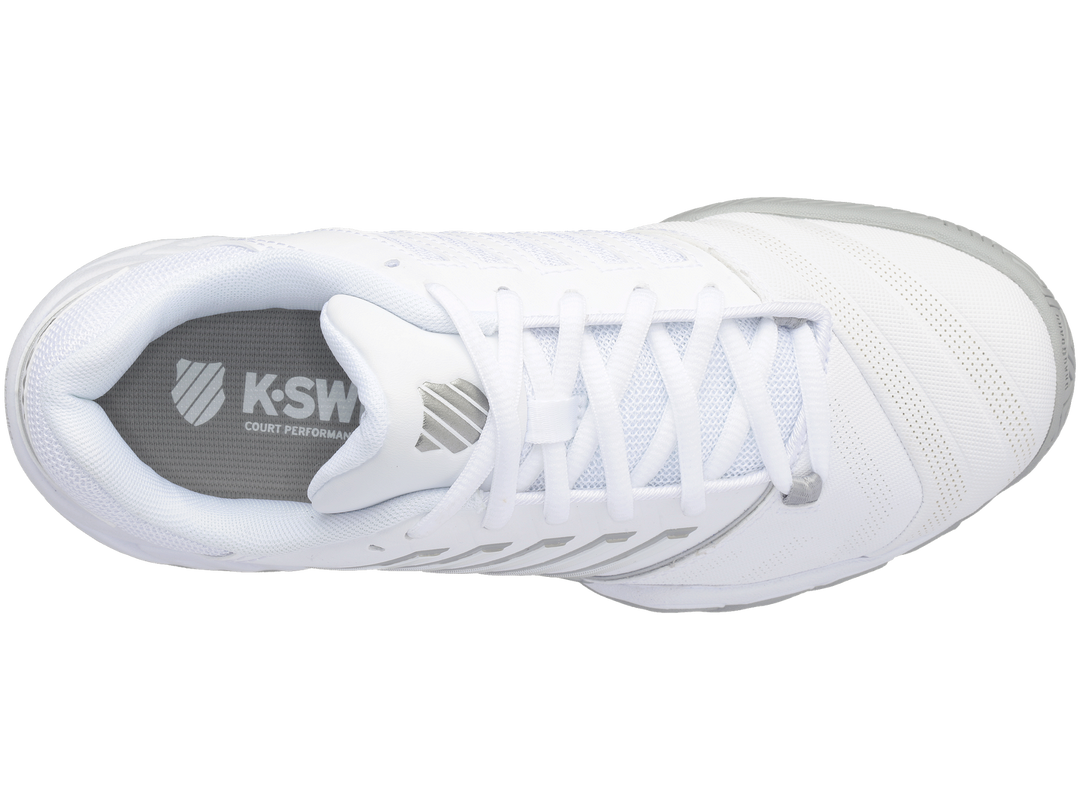 K-Swiss Womens Bigshot 4 AC Tennis Shoes - White/Silver - US 8.5
